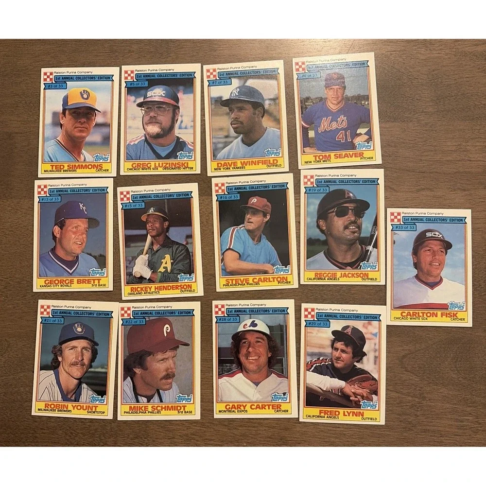 1984 Topps Ralston Purina Baseball Card Lot Of 13 Cards Henderson, Winfield, NMT